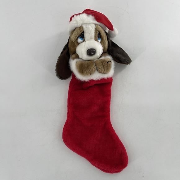 Other - Vintage Sad Sam Puppy Dog 3D Plush Christmas Stocking Stuffed Animal Droopy 19"